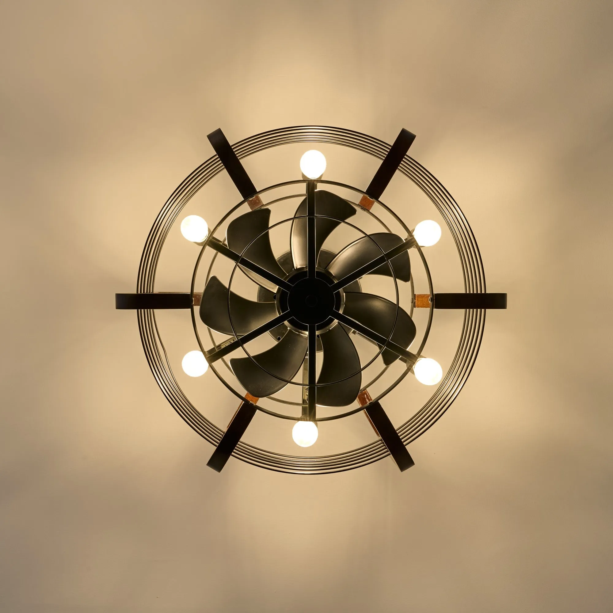 Caged Ceiling Fans With 6 Led Lights