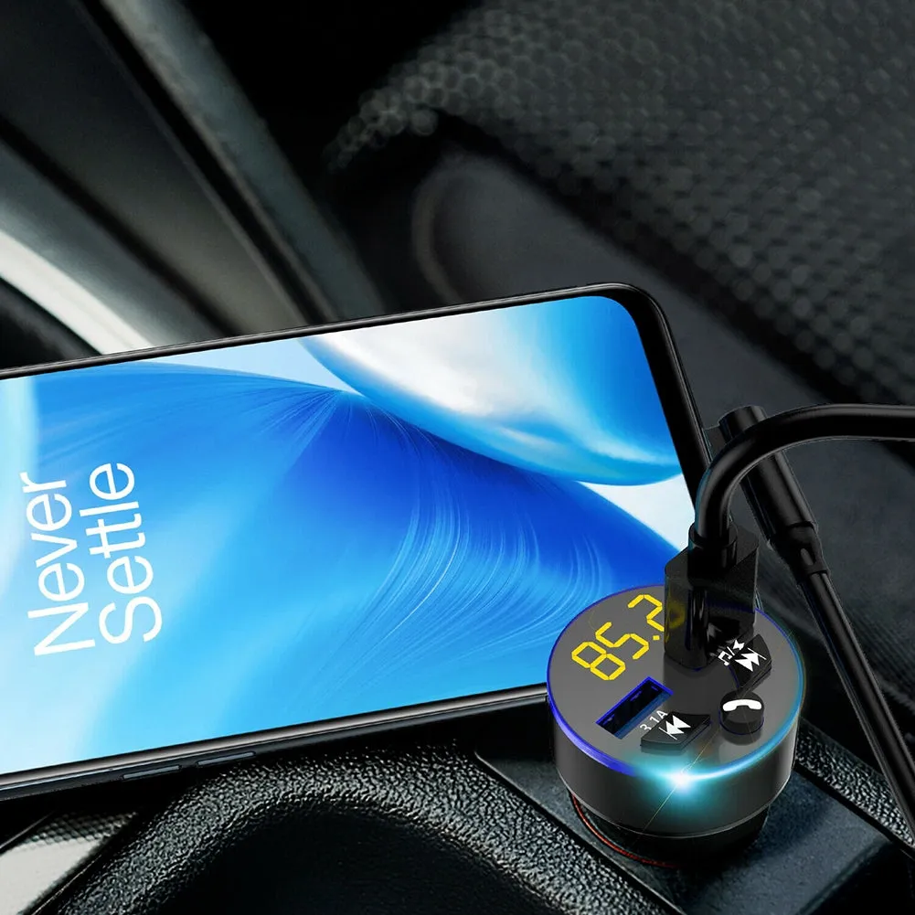 Car Charger Wireless Bluetooth 5.0 Receiver Dual Usb Fast