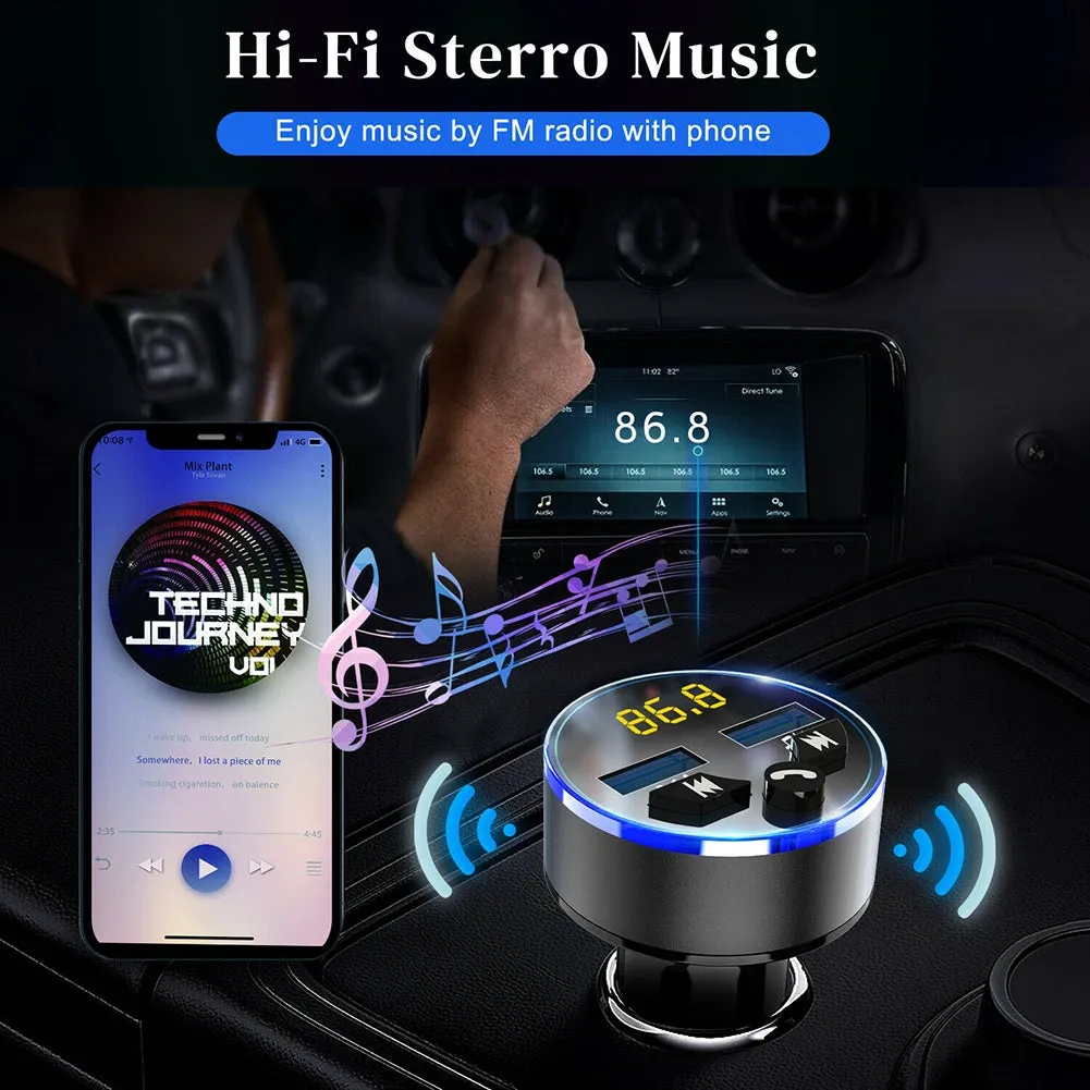 Car Charger Wireless Bluetooth 5.0 Receiver Dual Usb Fast