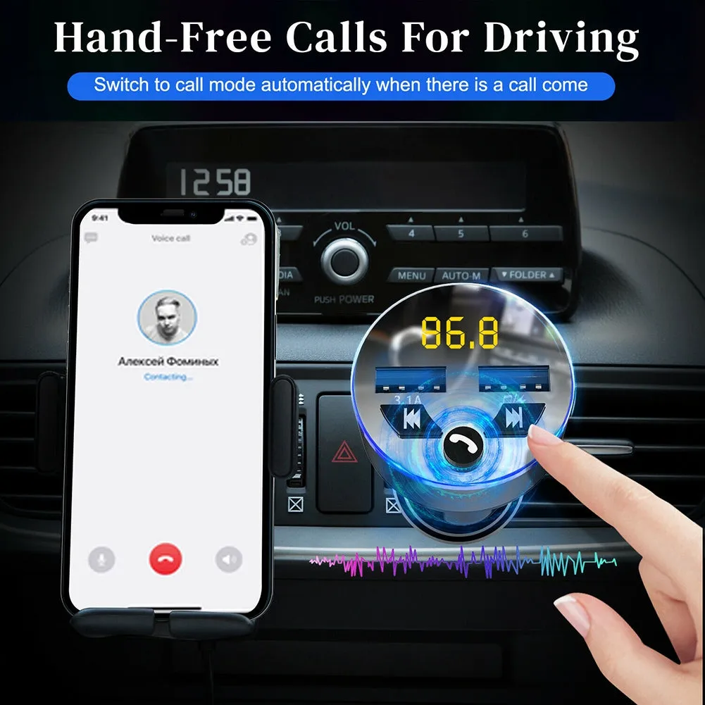 Car Charger Wireless Bluetooth 5.0 Receiver Dual Usb Fast