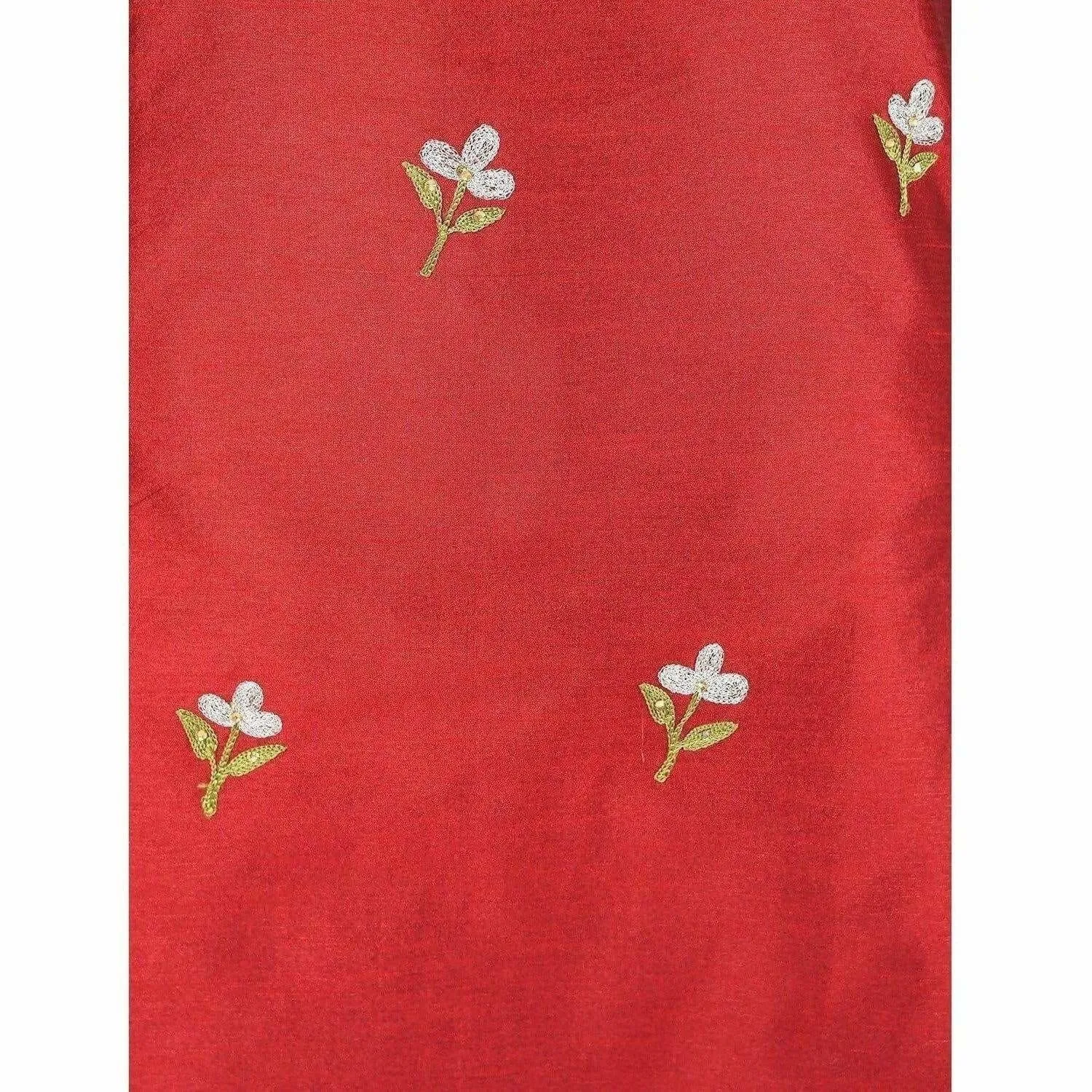 Cheera Women's Beautiful Hand Embroidered Motif All-Over Straight Silk Kurta (CH070K)