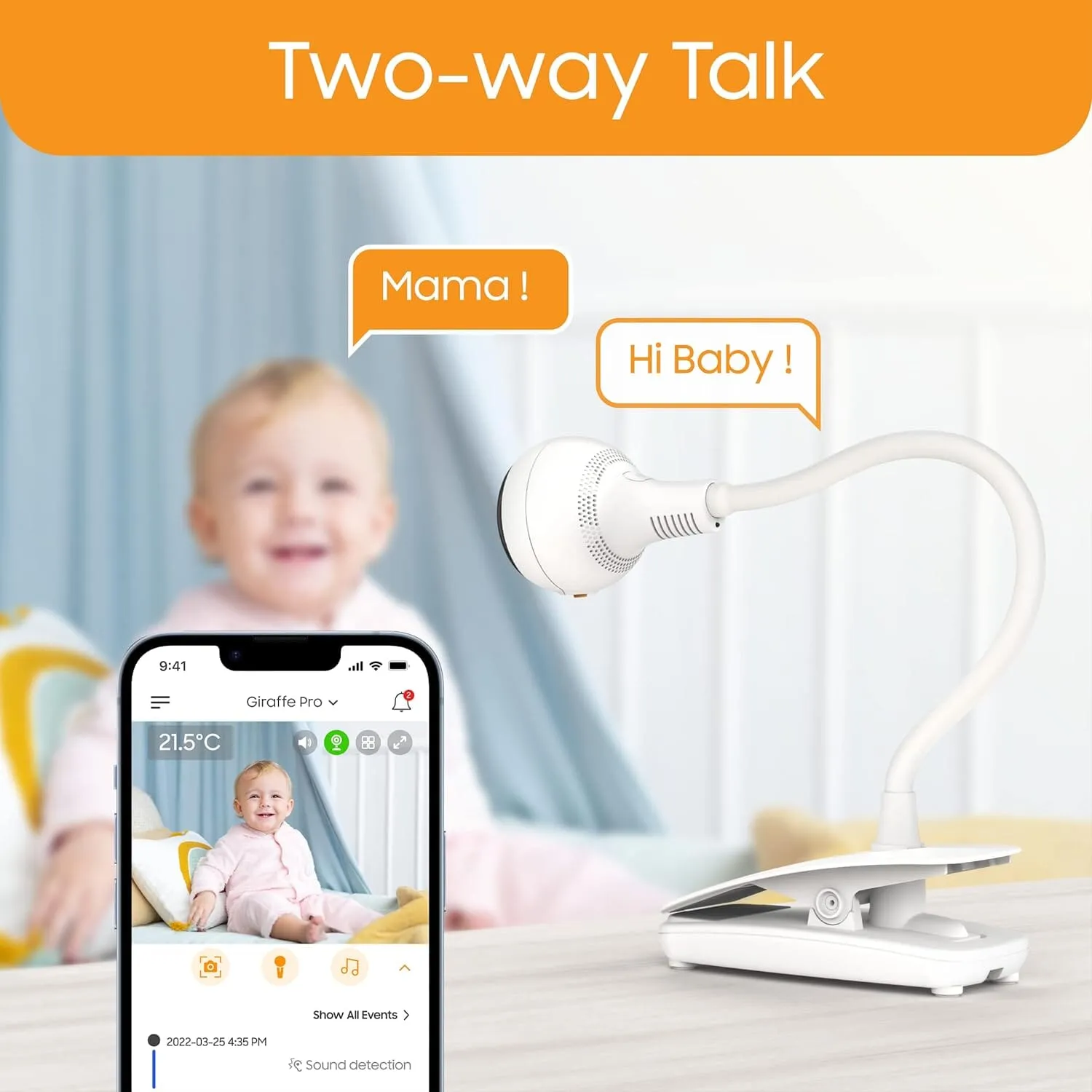 Chillax Giraffe Pro 1080p Camera and 4.3” Video Smart Baby Monitor (Refurbished)
