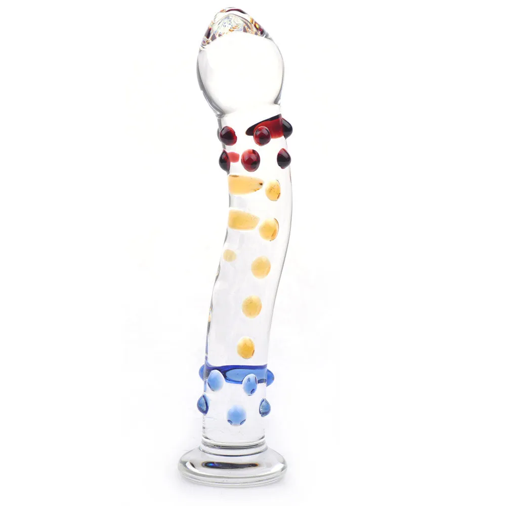 Colorful Textured Sensual Glass Dildo