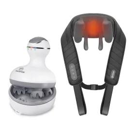 Comfier Cordless 4D Shiatsu Deep Kneading Hair Scalp Massager & Rechargeable Neck and Back Massager