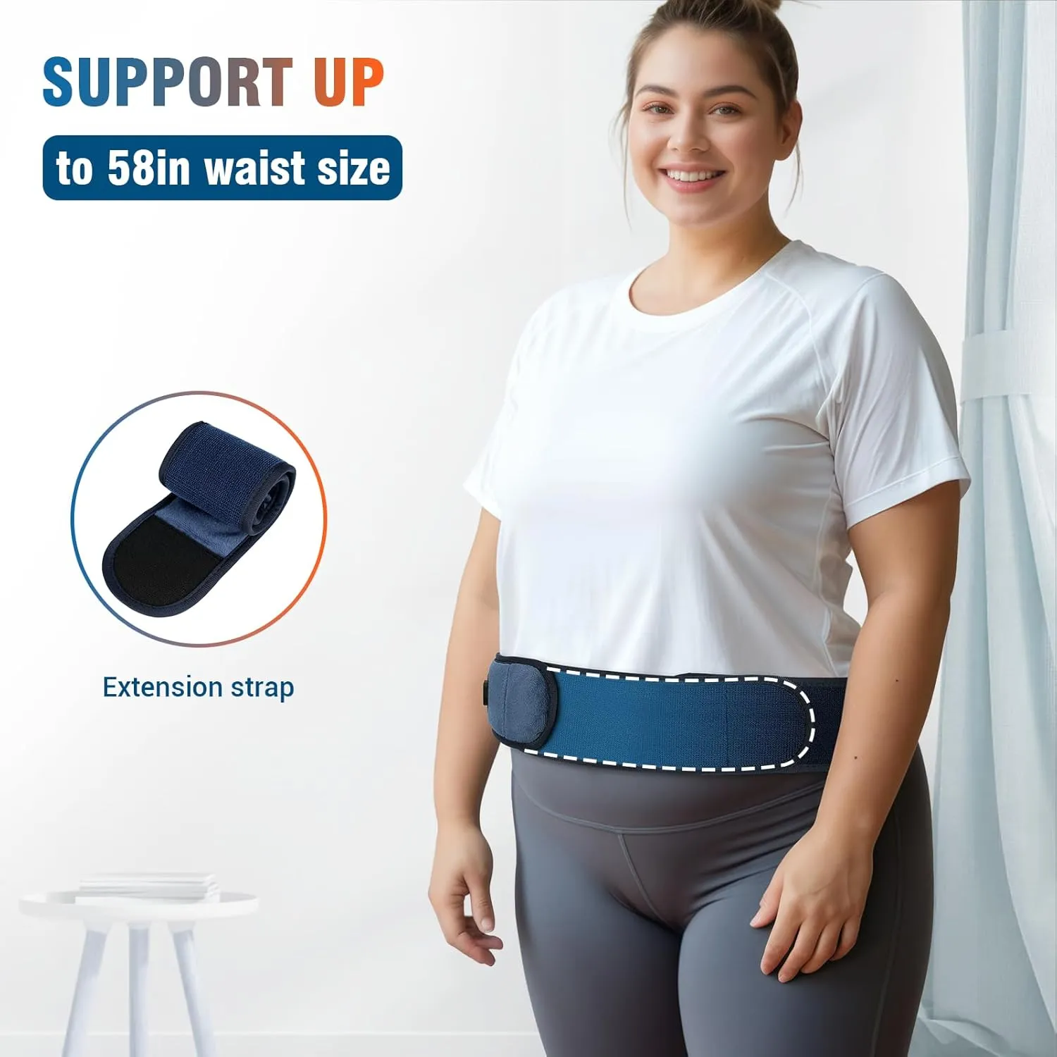 Comfytemp Cordless Portable Heating Pad with Massager for Back Pain Relief for Cramps and Menstrual, FSA HSA Eligible Lower Back Massager with 3 Heat, Auto-Off, Heated Waist for Abdominal Gift for Mom
