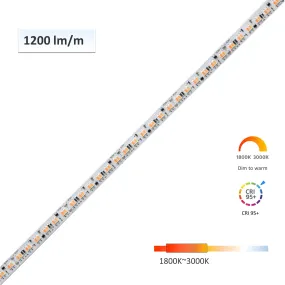 CRI-MAX™ CRI 95  Dim to Warm LED Flexible Strip 1800K-3000K - Human Centric Lighting - 5m/Reel