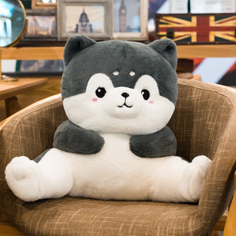 Cute Plush Husky Chair Backrest