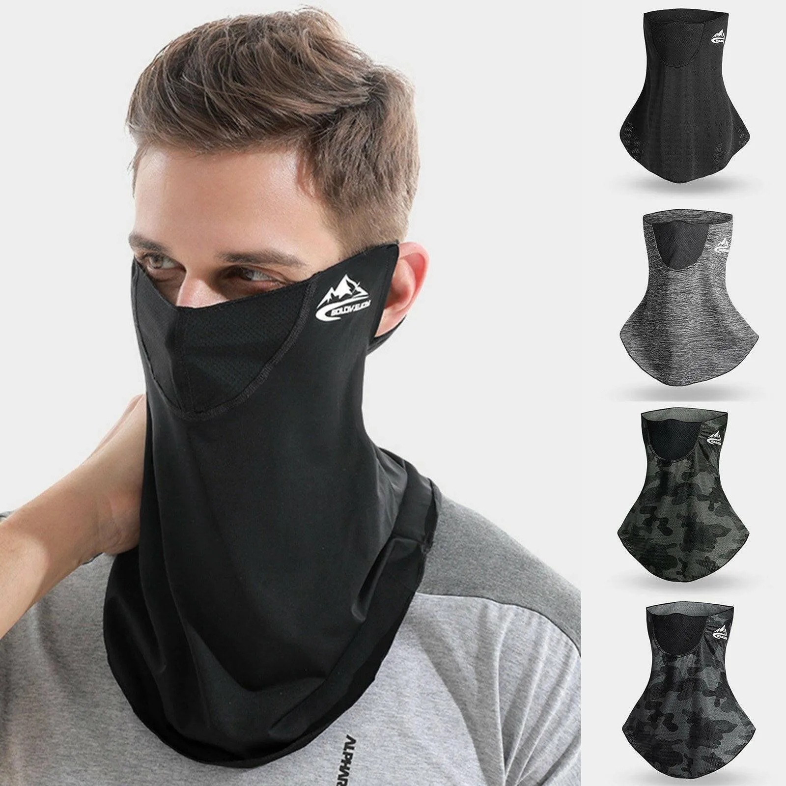 Cycling Neck Gaiter Face Mask Breathable Mesh Holes Sun UV Protection Mouth Cover