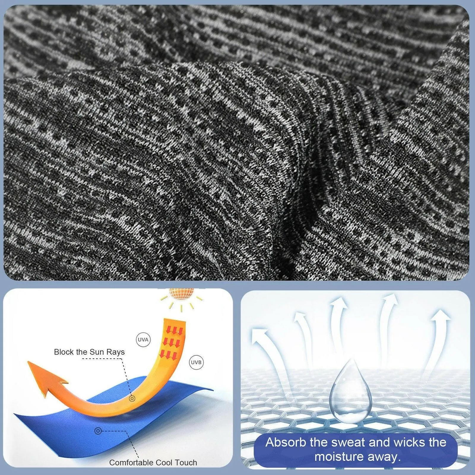 Cycling Neck Gaiter Face Mask Breathable Mesh Holes Sun UV Protection Mouth Cover