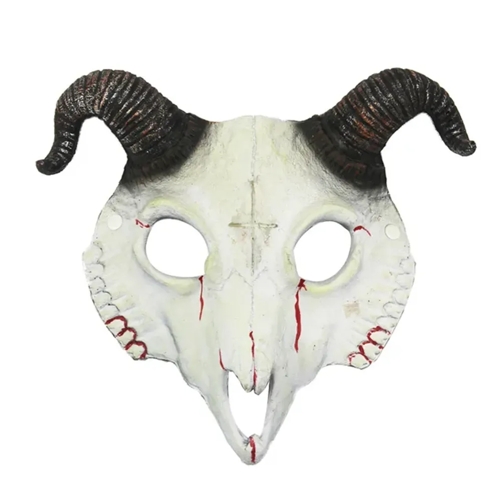 Demon Mask Halloween Masquerade Horror Sheep Skull Horn Head Mask