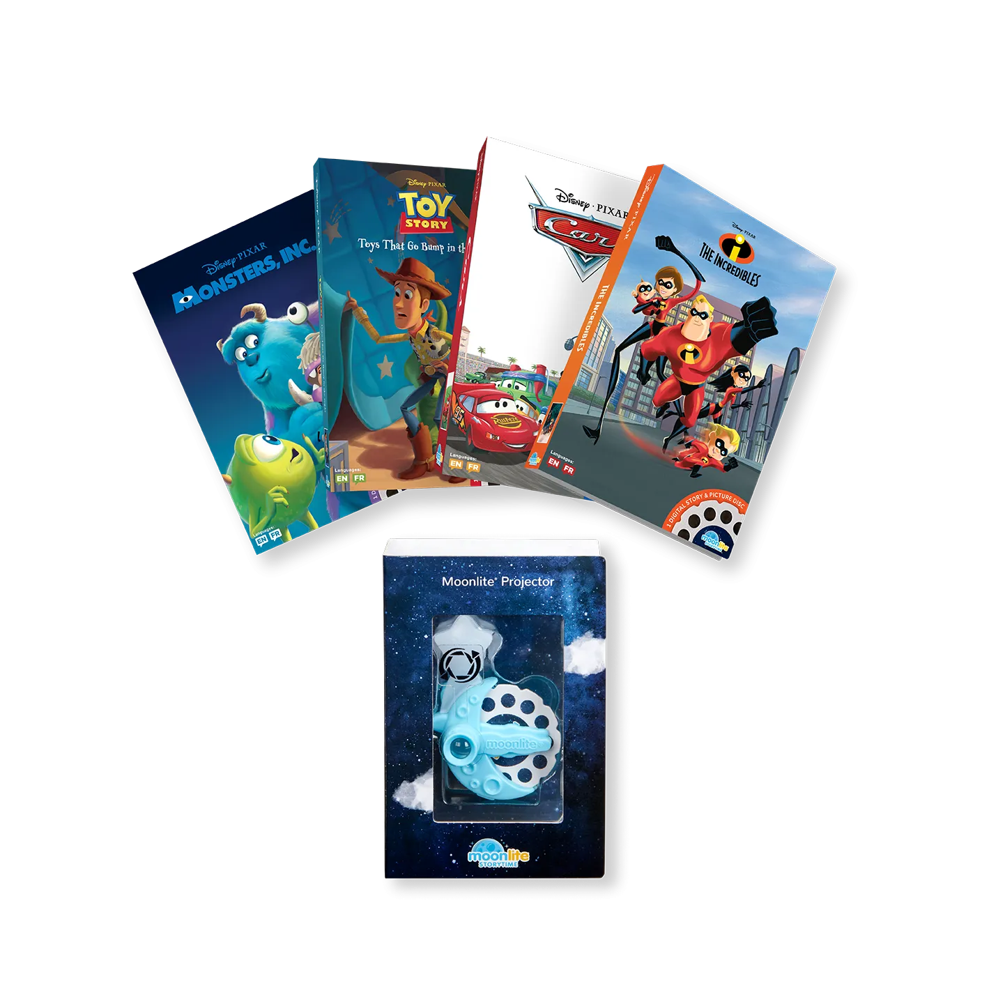 Disney Pixar 4 Story Collection with Projector