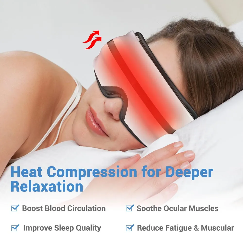 DIY Eye Massager with Heat Vibration Bluetooth Rechargeable