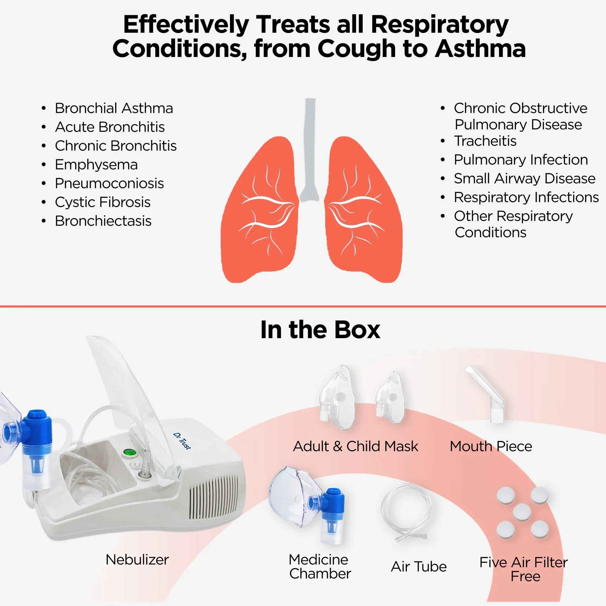 Dr Trust USA Compressor Plus Nebulizer 405