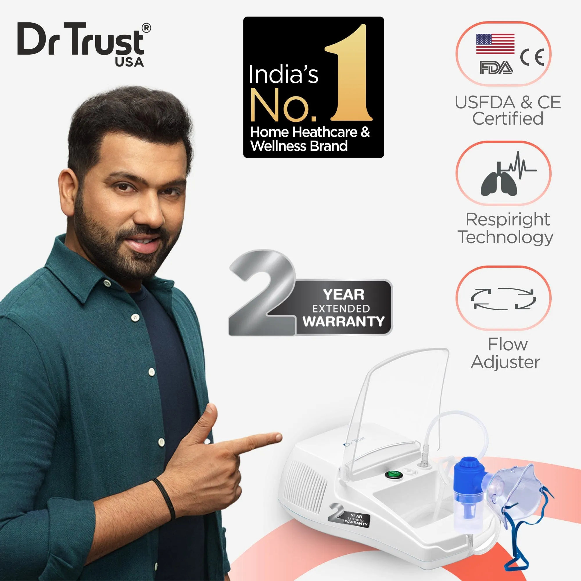 Dr Trust USA Compressor Plus Nebulizer 405