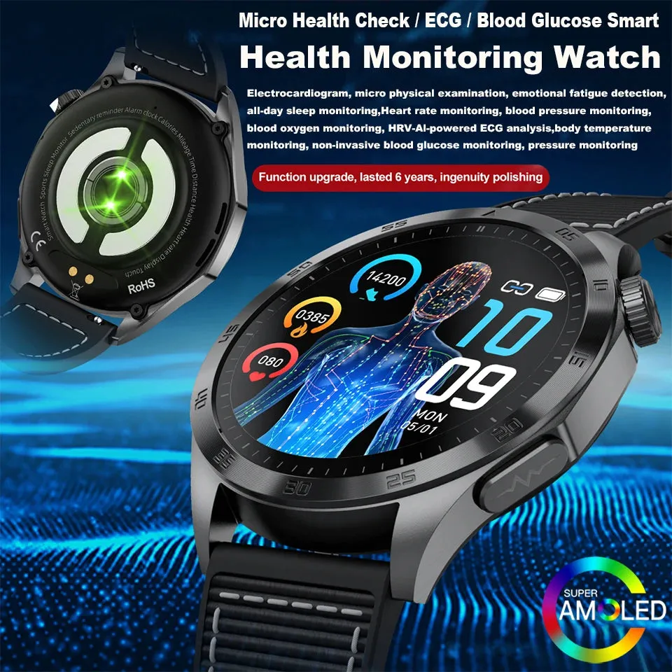 ELEGANCE® HealthMaster Pro Smartwatch ECG PPG Temperature Pulse Physiotherapy Men & Women 466*466 HD Health Management BT Call Sports Waterproof