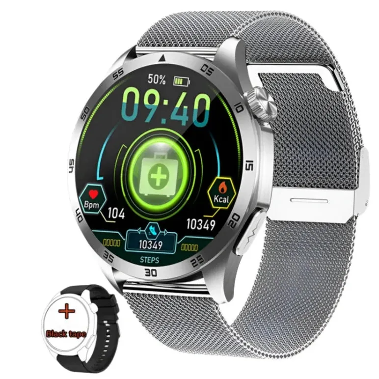 ELEGANCE® HealthMaster Pro Smartwatch ECG PPG Temperature Pulse Physiotherapy Men & Women 466*466 HD Health Management BT Call Sports Waterproof