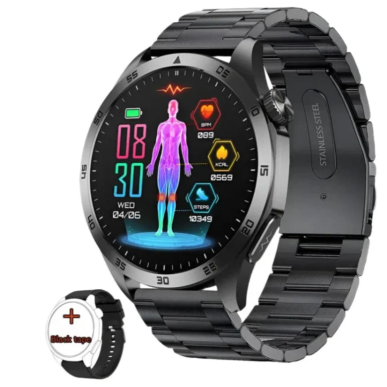 ELEGANCE® HealthMaster Pro Smartwatch ECG PPG Temperature Pulse Physiotherapy Men & Women 466*466 HD Health Management BT Call Sports Waterproof