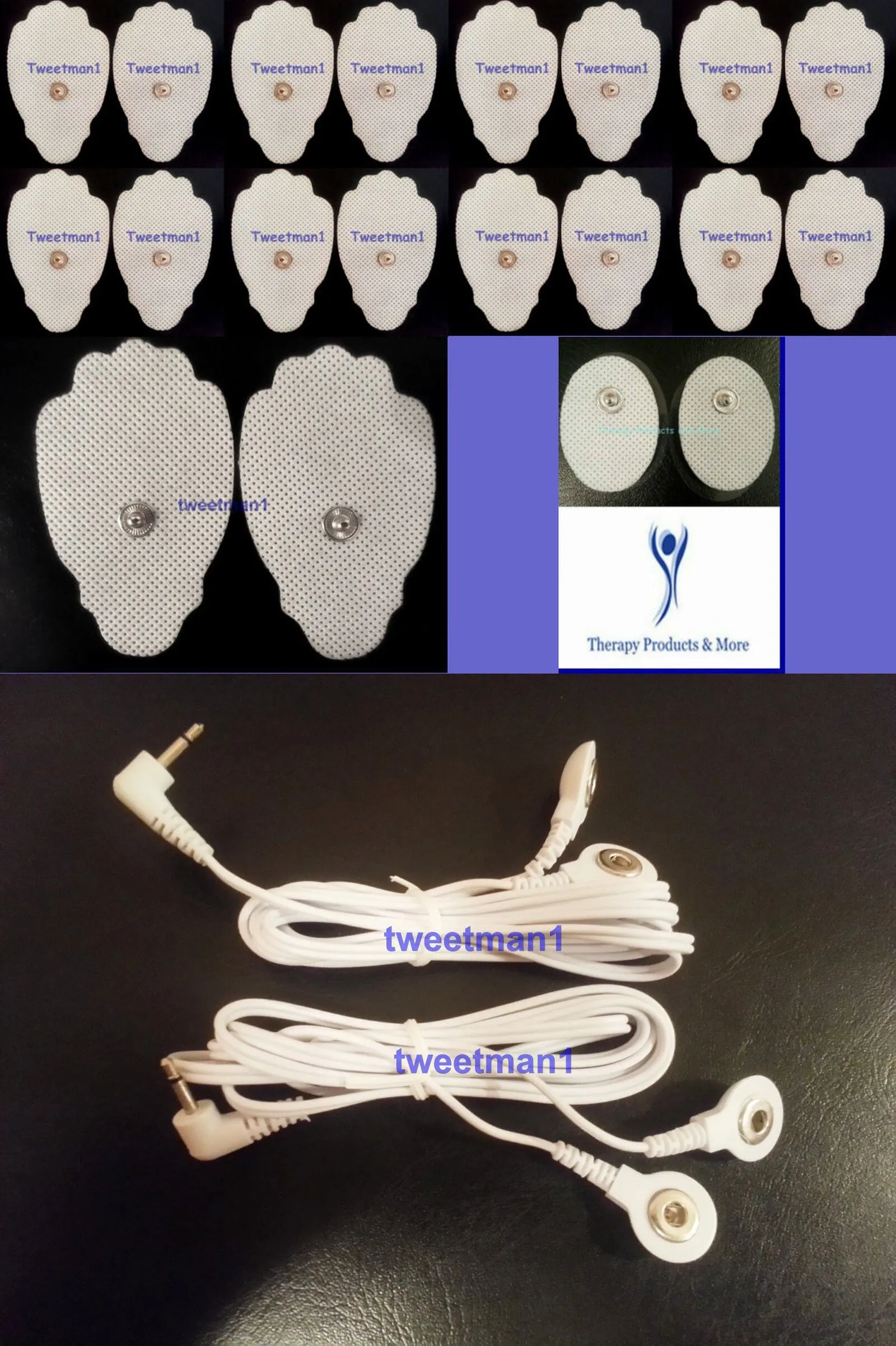 Eliking IPro Compatible Lead Cables with 18 Replacement Massage Pads   2 Oval Pads