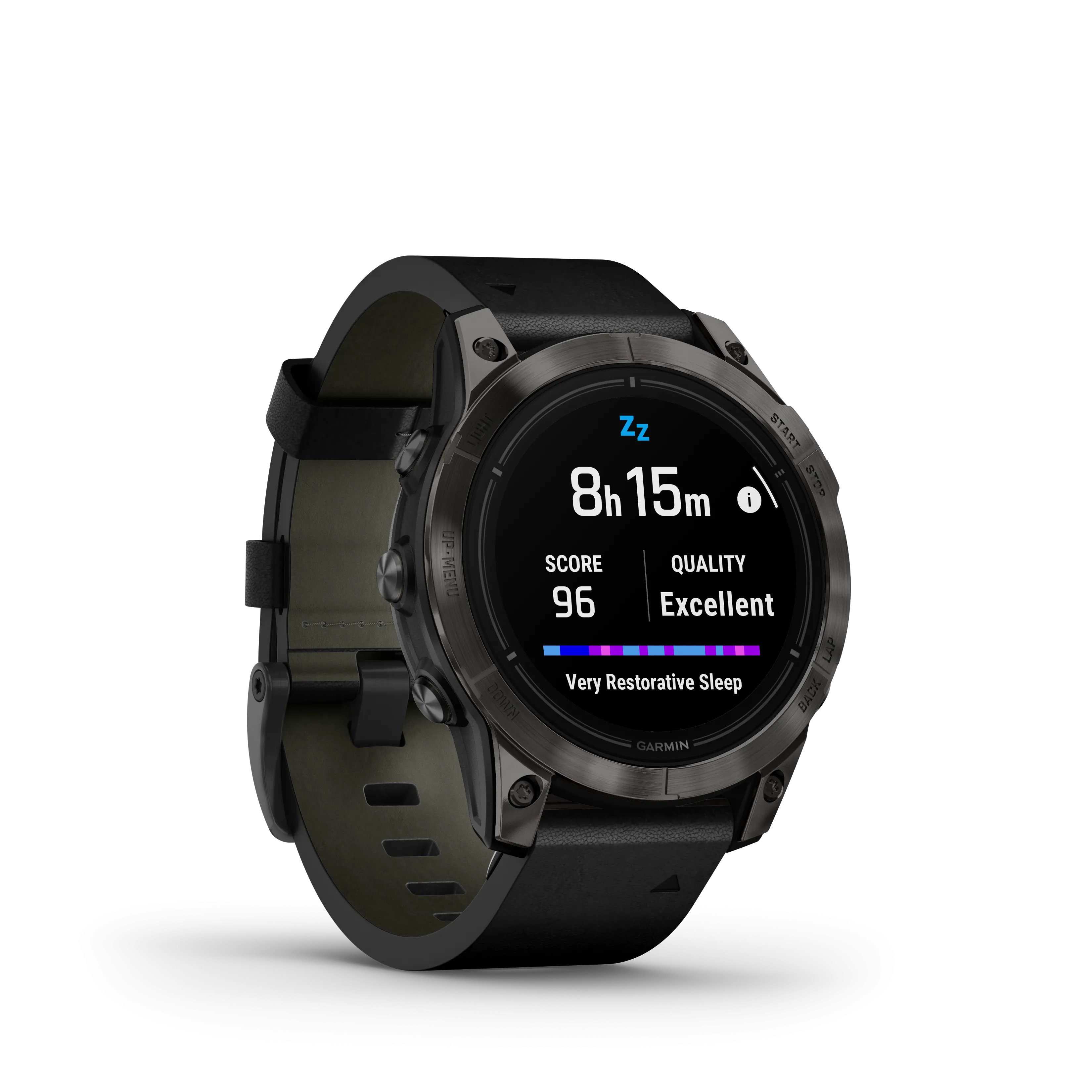Epix Pro (Gen 2), 47mm, Sapphire Edition - Carbon Grey DLC Titanium with Black Leather Band - 010-02803-30