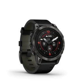 Epix Pro (Gen 2), 47mm, Sapphire Edition - Carbon Grey DLC Titanium with Black Leather Band - 010-02803-30