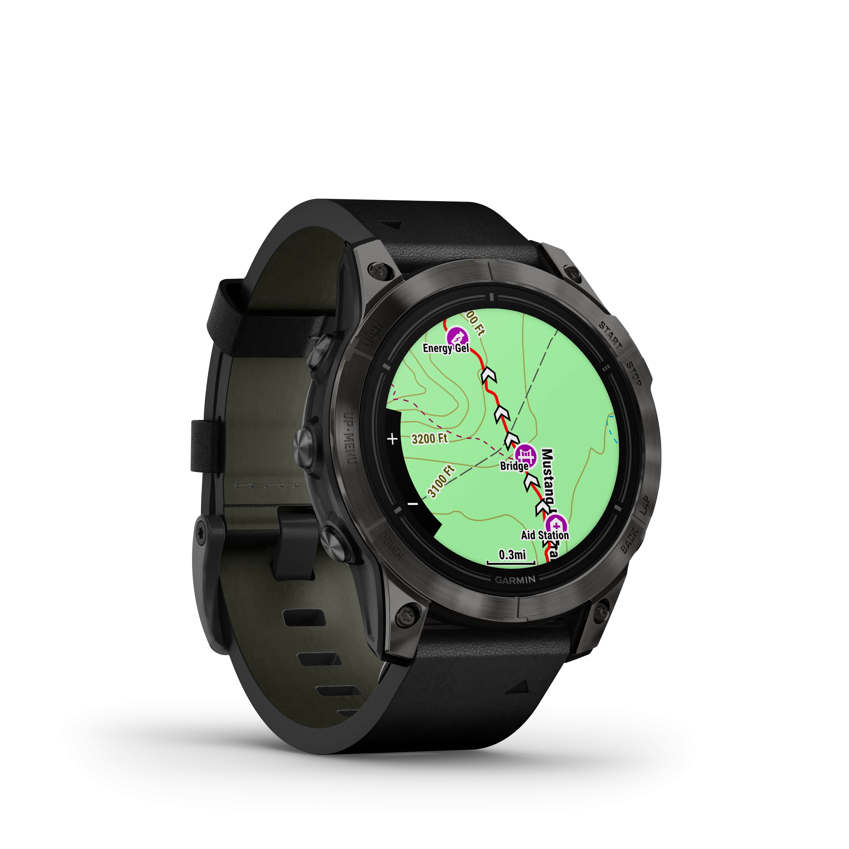 Epix Pro (Gen 2), 47mm, Sapphire Edition - Carbon Grey DLC Titanium with Black Leather Band - 010-02803-30