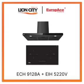 Europace ECH9128A 90cm Premium T-Chimney Hood Full   EIH5220V 75CM Built-in-Inducation Hob
