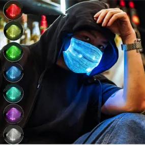 Fiber LED Color Glowing Face Mask with Replaceable PM2.5 filter-Fiber LED Face Mask