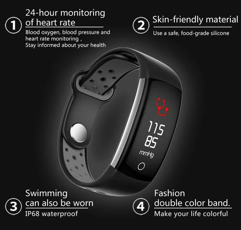 Fitness Smart Band Monitor Blood Pressure Smart Bracelet Blood Oxygen Sleep Monitor Call Reminder