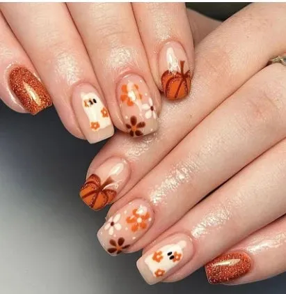 Flytonn-Halloween Nails 24Pcs Clown Grim Reaper Mask Man False Nails Halloween dark horror weird Tomie Press on Nails For Women and Girls Holiday Gifts