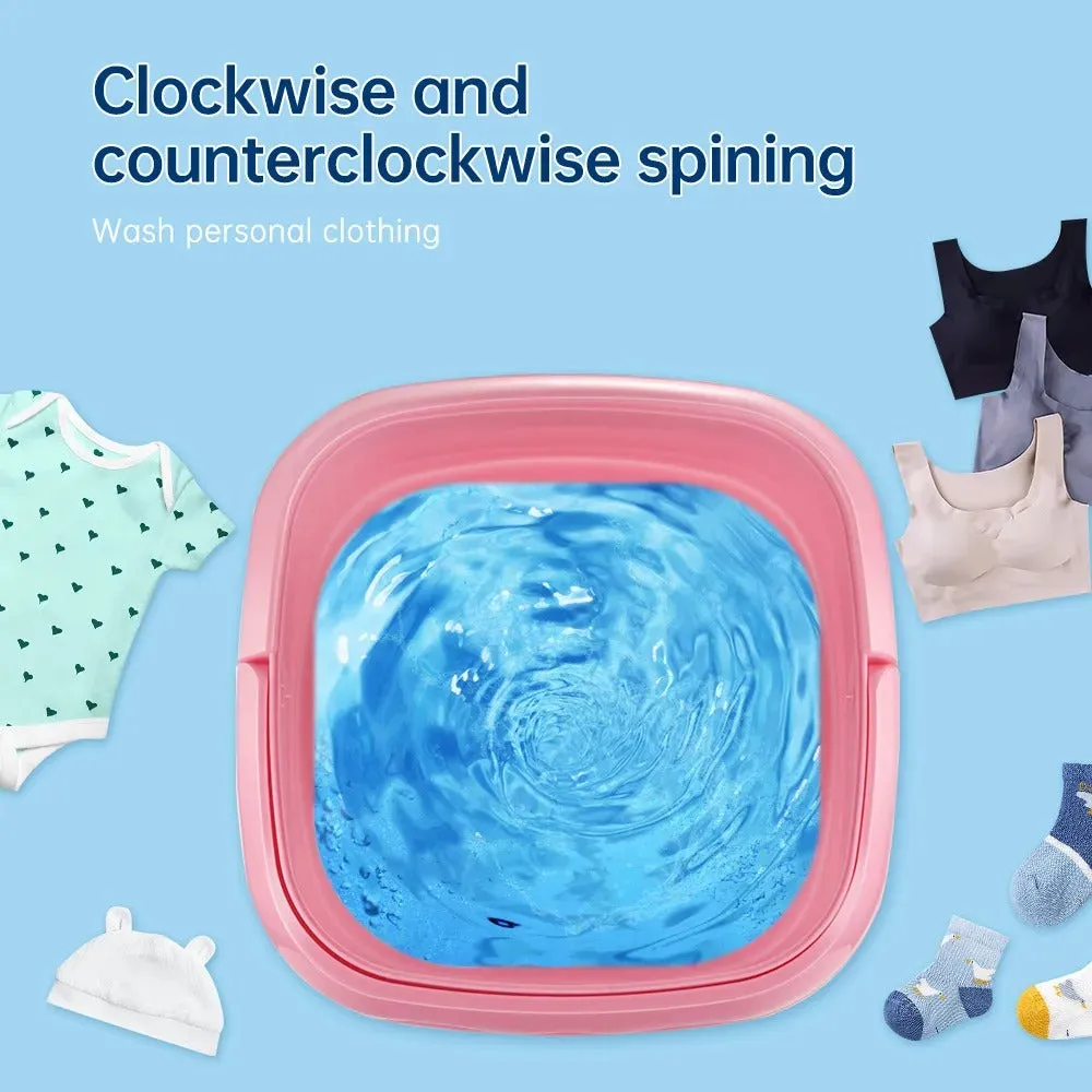 Foldable Small Laundry Machine with Drain Basket