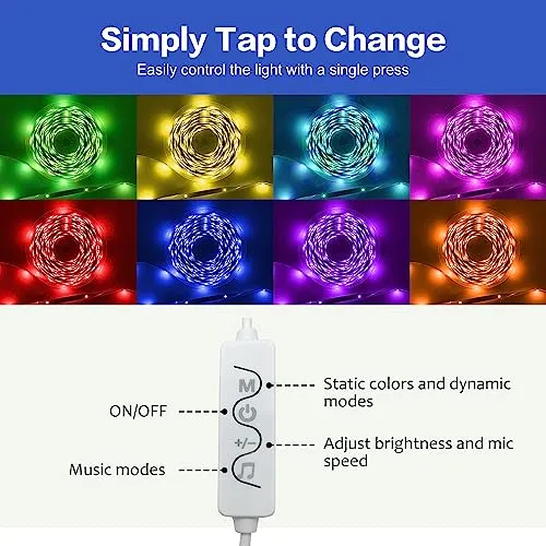 FONEWE 50ft Led Lights for Bedroom Led Strip Lights Led Light Strip with App Led Lights for Home Decoration