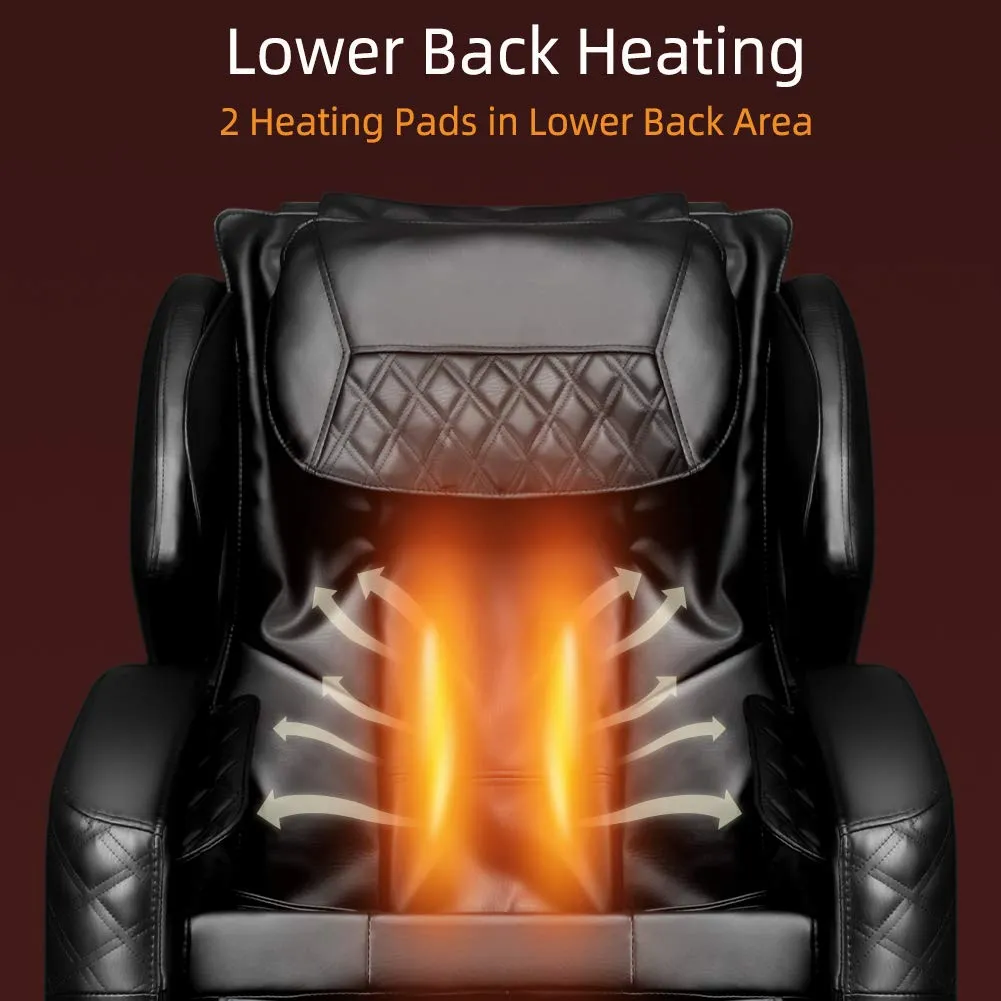 Full Body Massage Chair with Lower-Back Heating, Bluetooth Speaker and Foot Roller