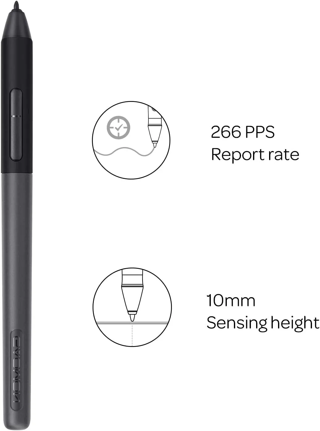 GAOMON Artpaint AP50 Battery-Free Stylus with 8192 Levels Pen Pressure Only for PD1161/PD1561 /PD156 Pro Pen Display