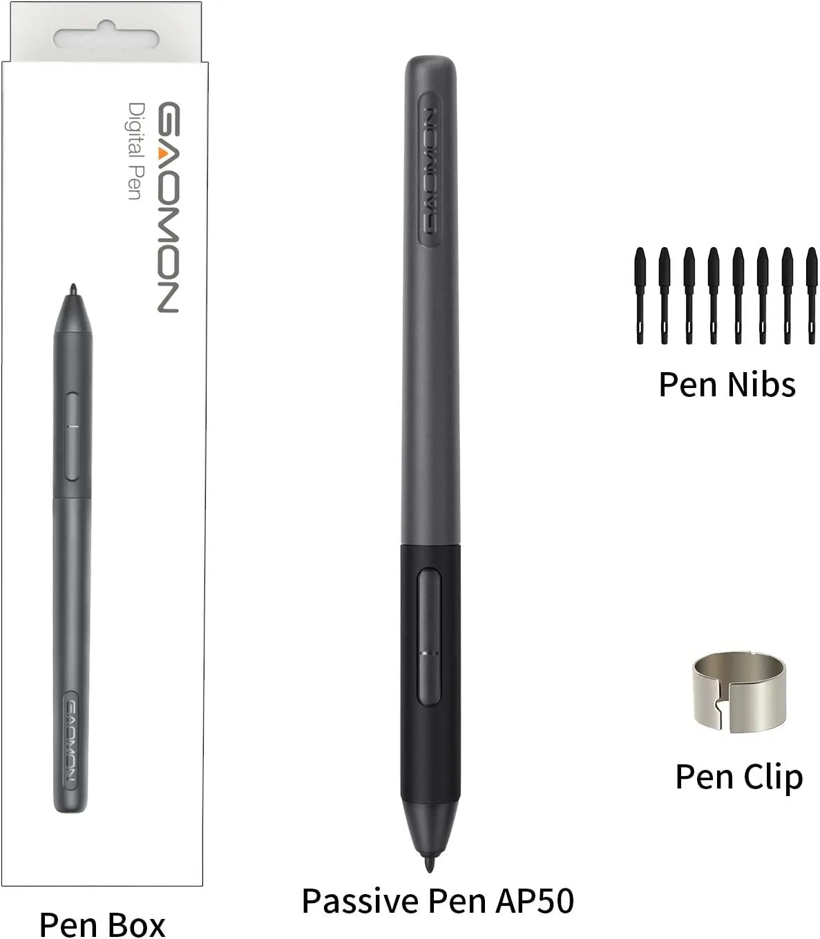 GAOMON Artpaint AP50 Battery-Free Stylus with 8192 Levels Pen Pressure Only for PD1161/PD1561 /PD156 Pro Pen Display