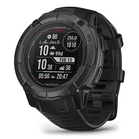 Garmin Instinct 2X Black Tactical Edition Built-in Flashlight Ballistics Calculator Solar Charging Capability Rugged GPS Smartwatch - 010-02805-13