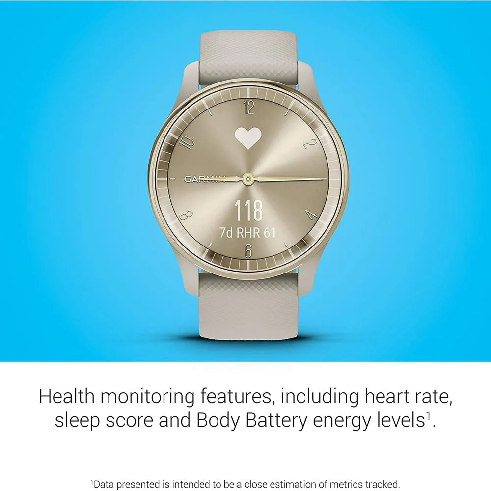 Garmin vivomove Trend French Gray Case and Silicone Band Long-Lasting Battery Life Touchscreen Display Stylish Hybrid Smartwatch - 010-02665-02