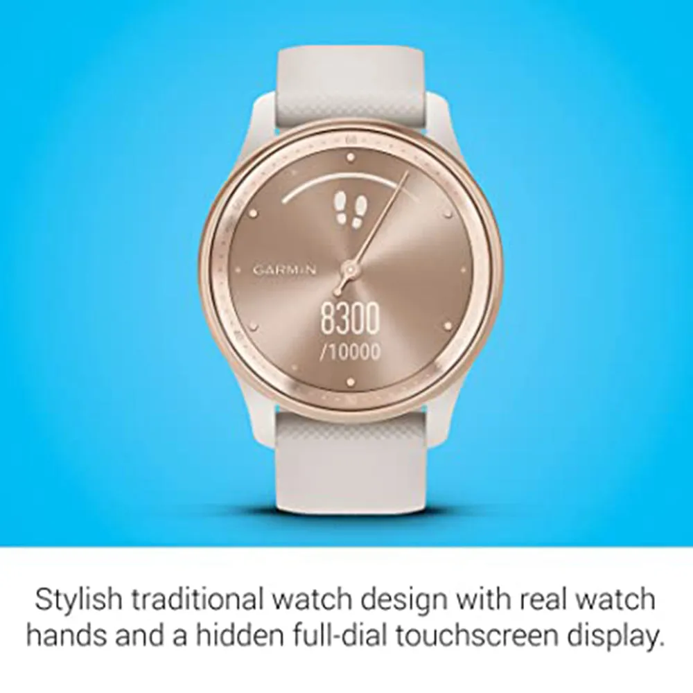 Garmin vivomove Trend Silicone Band Long-Lasting Battery Life Dynamic Watch Hands and Touchscreen Display Stylish Hybrid Smartwatch - 010-02665-01