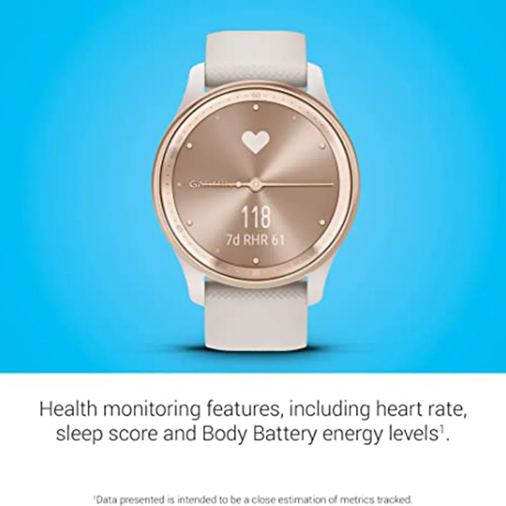 Garmin vivomove Trend Silicone Band Long-Lasting Battery Life Dynamic Watch Hands and Touchscreen Display Stylish Hybrid Smartwatch - 010-02665-01