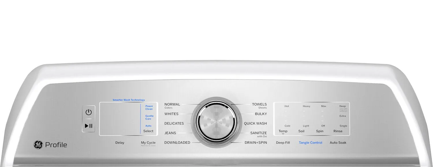 GE Profile 5.8 Cu. Ft. Top-Load Washer and 7.4 Cu. Ft. Electric Dryer -PTW600BSRWS/PTD60EBMRWS