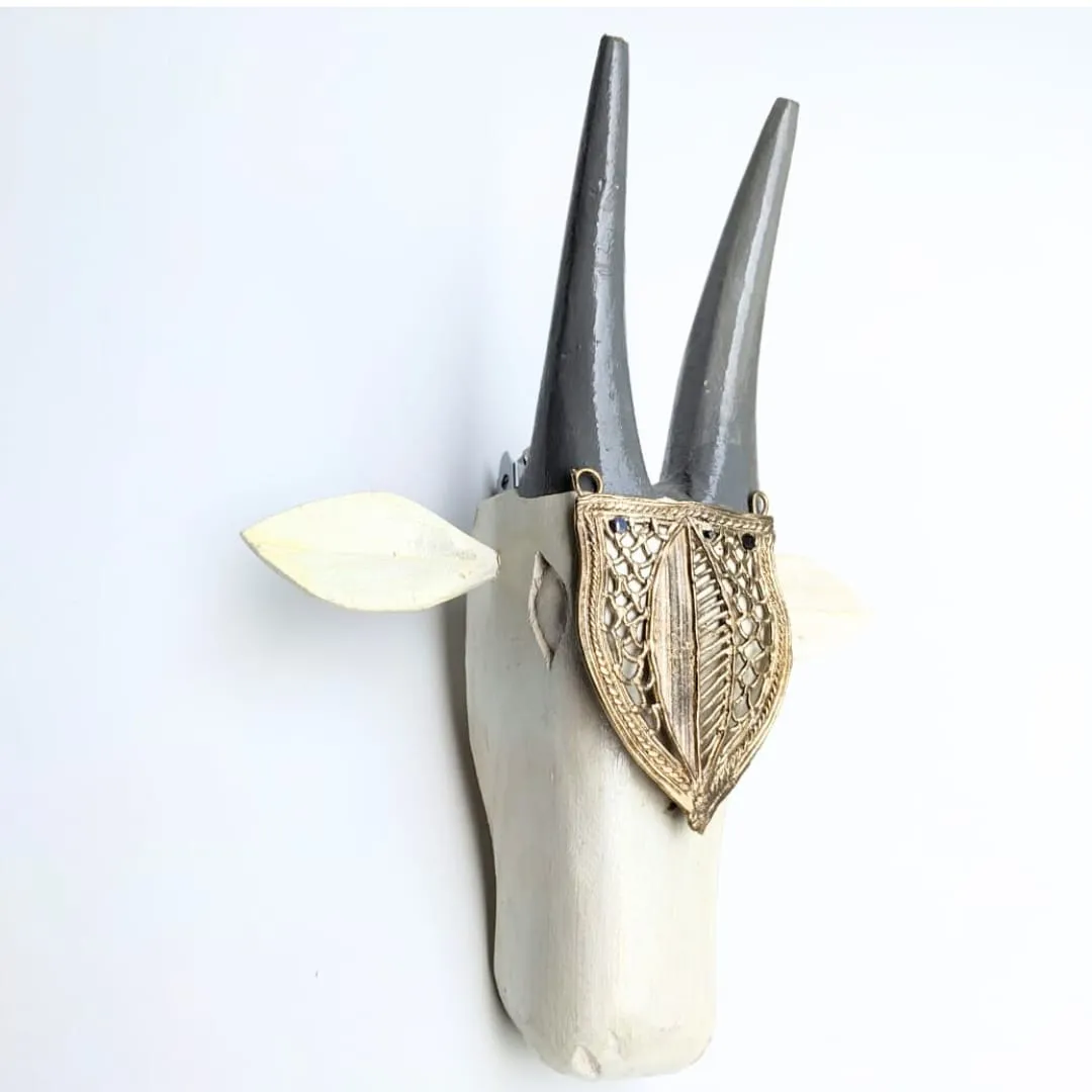 GoMukh 14 : Cow Head with Brass Dokra Detail