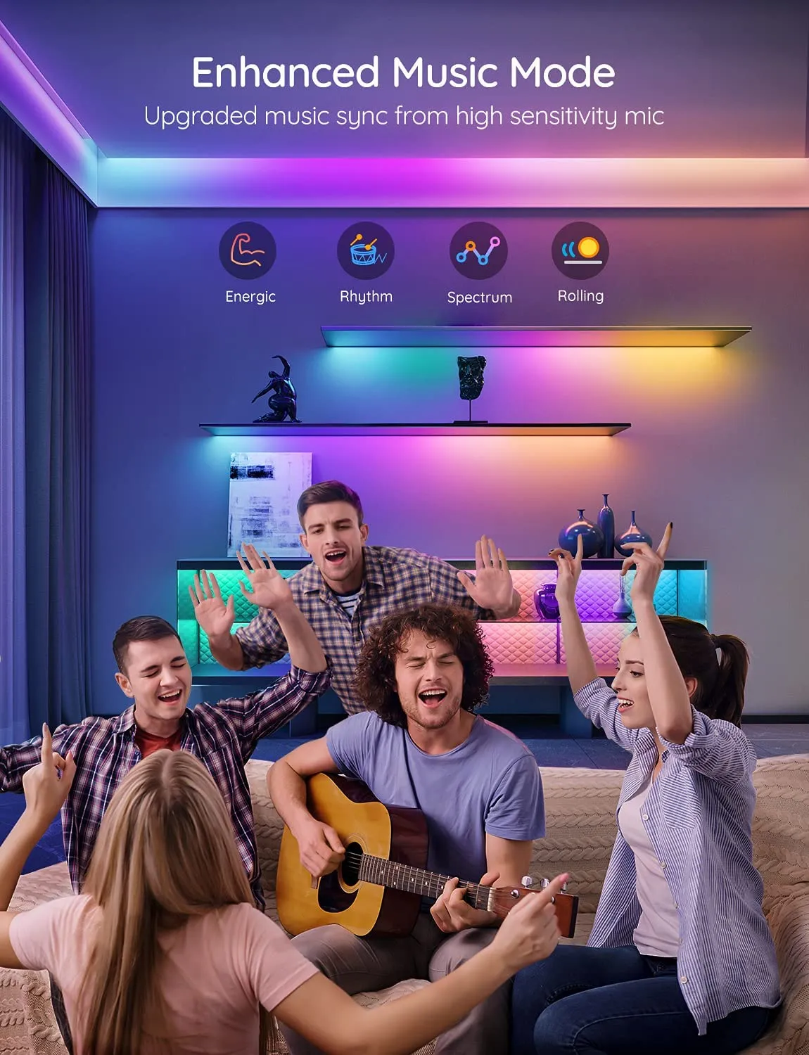 Govee RGBIC Led Strip Lights 5m Music Mode, Works with Alexa, Govee Home App