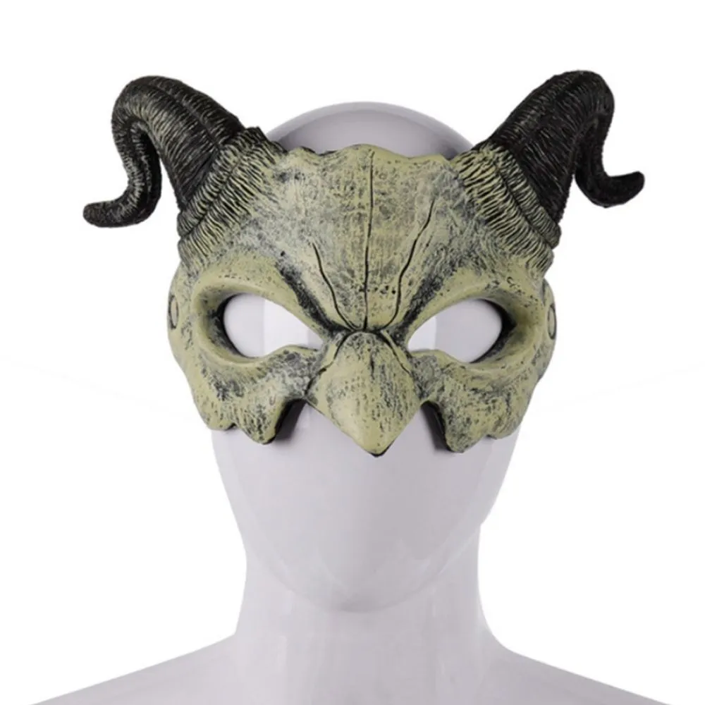 Halloween Demon Devil Horns Half Face Mask