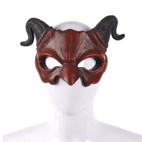 Halloween Demon Devil Horns Half Face Mask