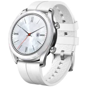 Huawei Watch GT ELA-B19 (42mm - GPS) Stainless Steel Case With White Fluoroelastomer Strap