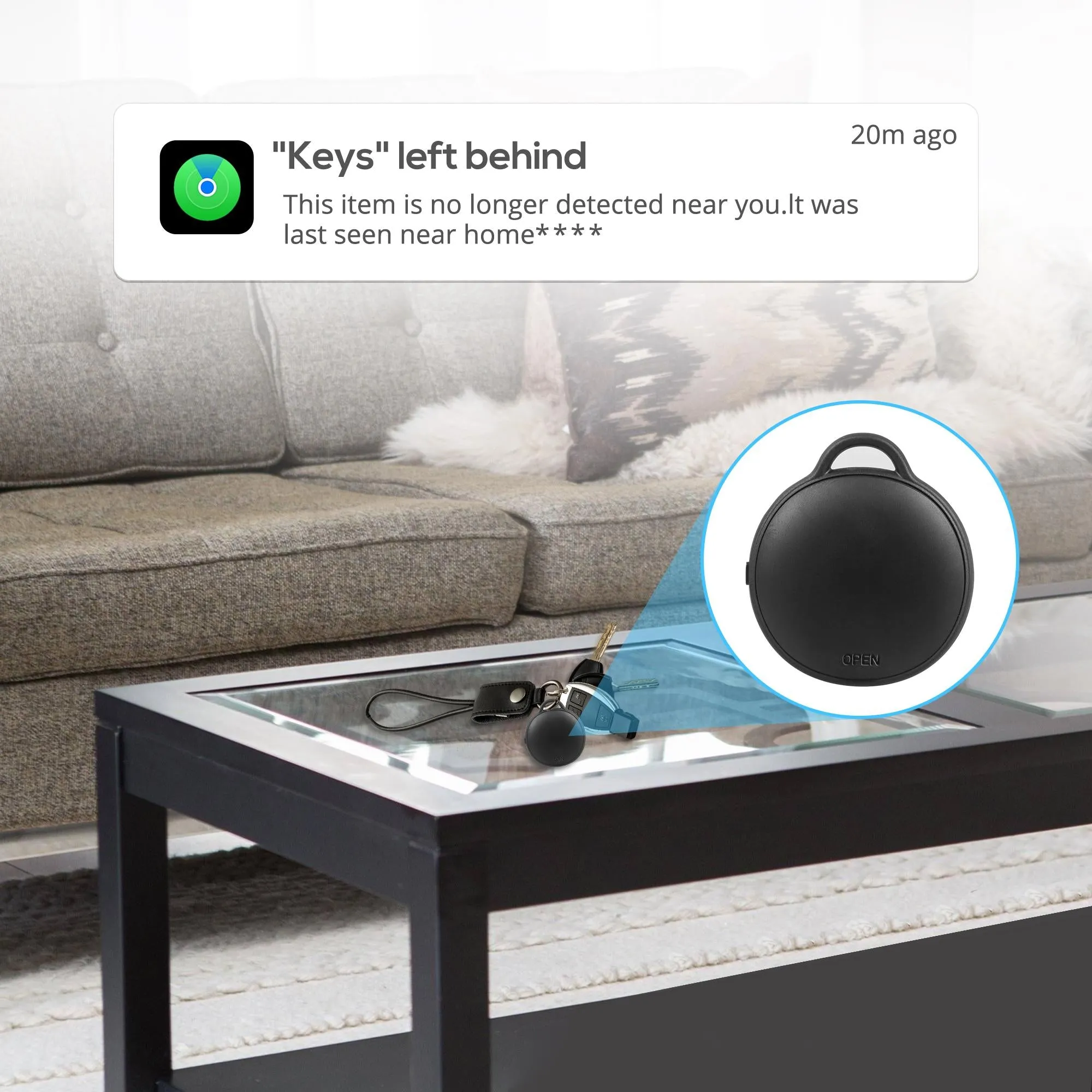 (iOS Only)MVTAG Waterproof Bluetooth Tracker and Item Locator - Compatible with iOS Find My App,Replaceable Battery,Anti-lost tracking devices