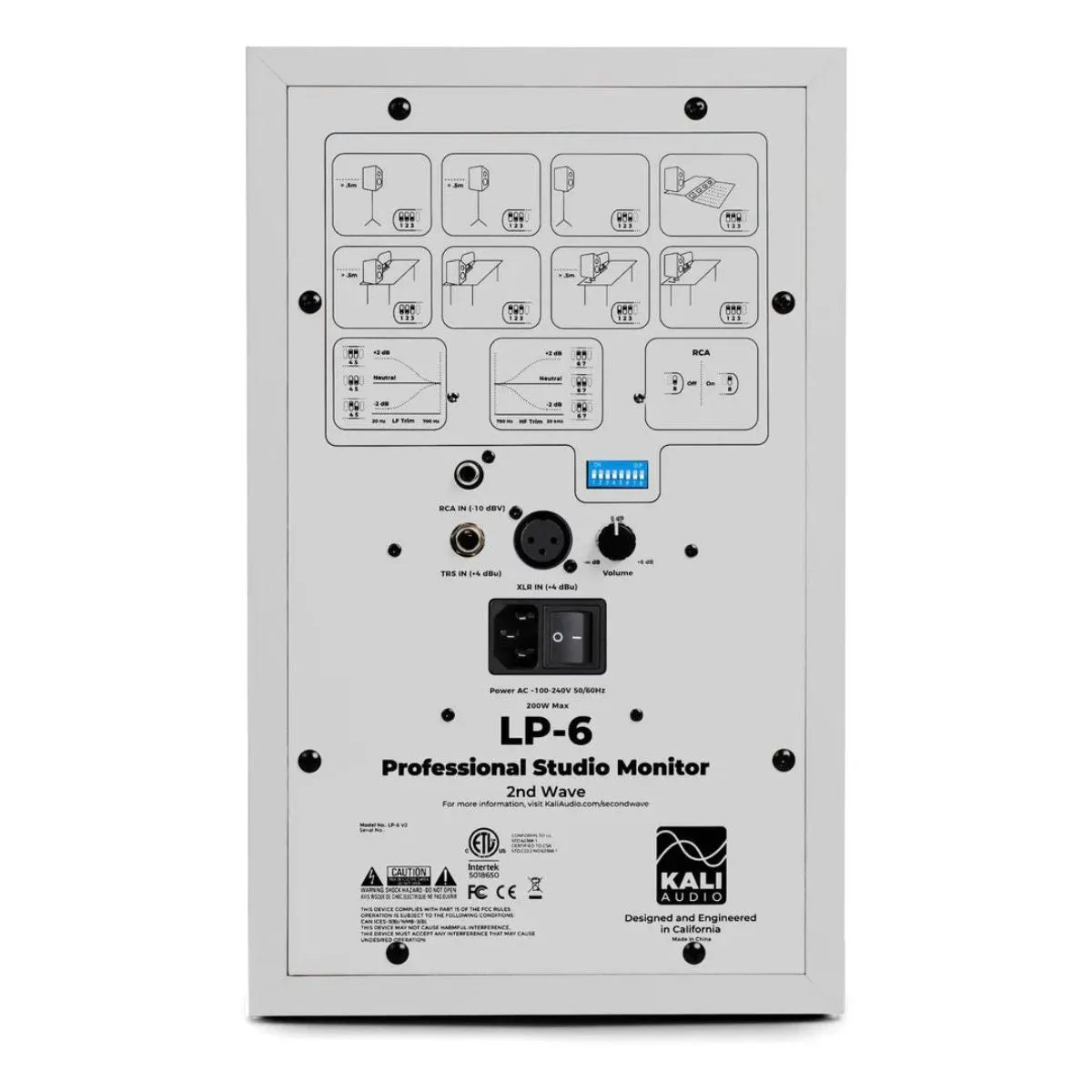 Kali Audio LP-6 V2 6.5-inch Powered Studio Monitor (Pair) - White
