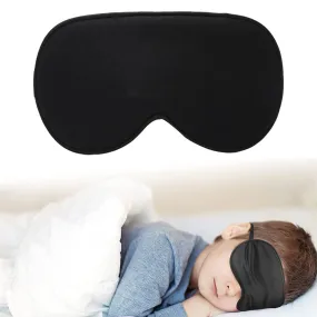 Kids Mulberry Silk Sleep Soft Eye Mask Adjustable Strap Blindfold Black