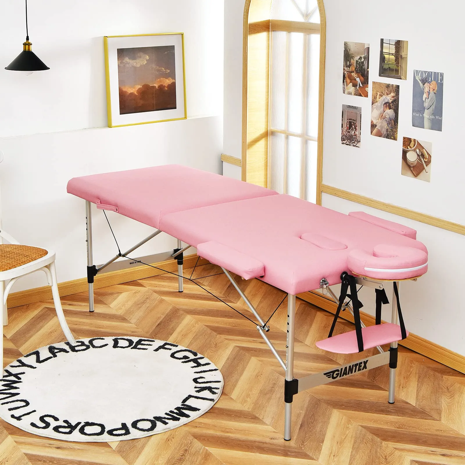 KOMFOTT 2 Folding Portable Massage Table, Aluminum Frame & Height Adjustable