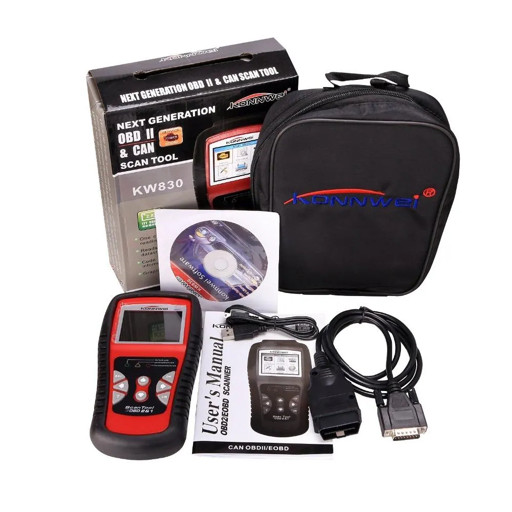 Konnwei KW830 EOBD OBD OBDII Scanner Reader Car Vehicles Diagnostic Tool Detector