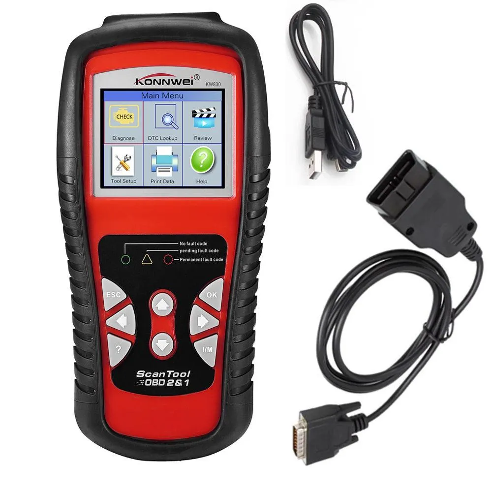 Konnwei KW830 EOBD OBD OBDII Scanner Reader Car Vehicles Diagnostic Tool Detector